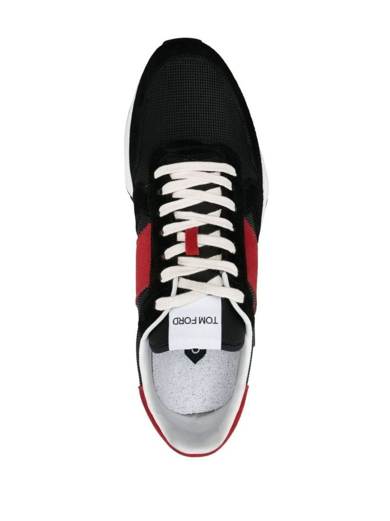 Black Panelled Low Top Sneakers