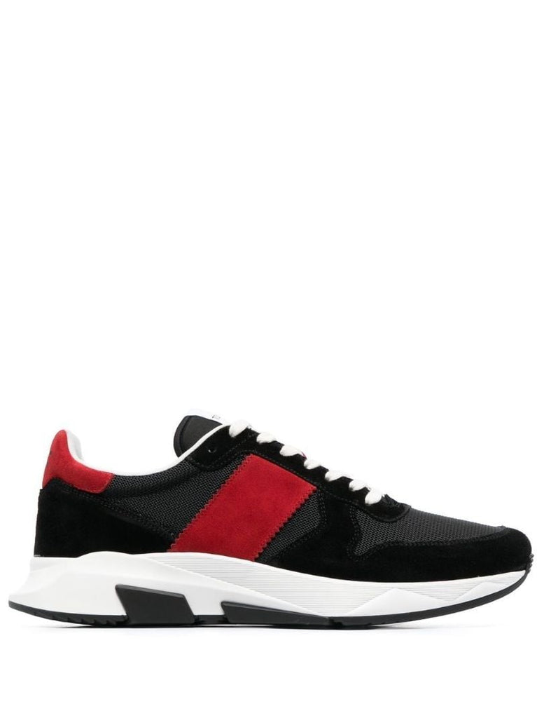 Black Panelled Low Top Sneakers