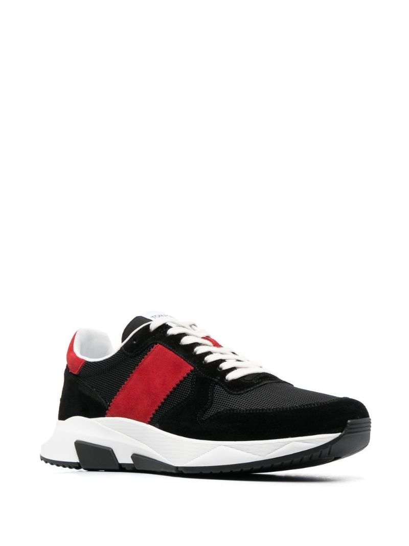 Black Panelled Low Top Sneakers