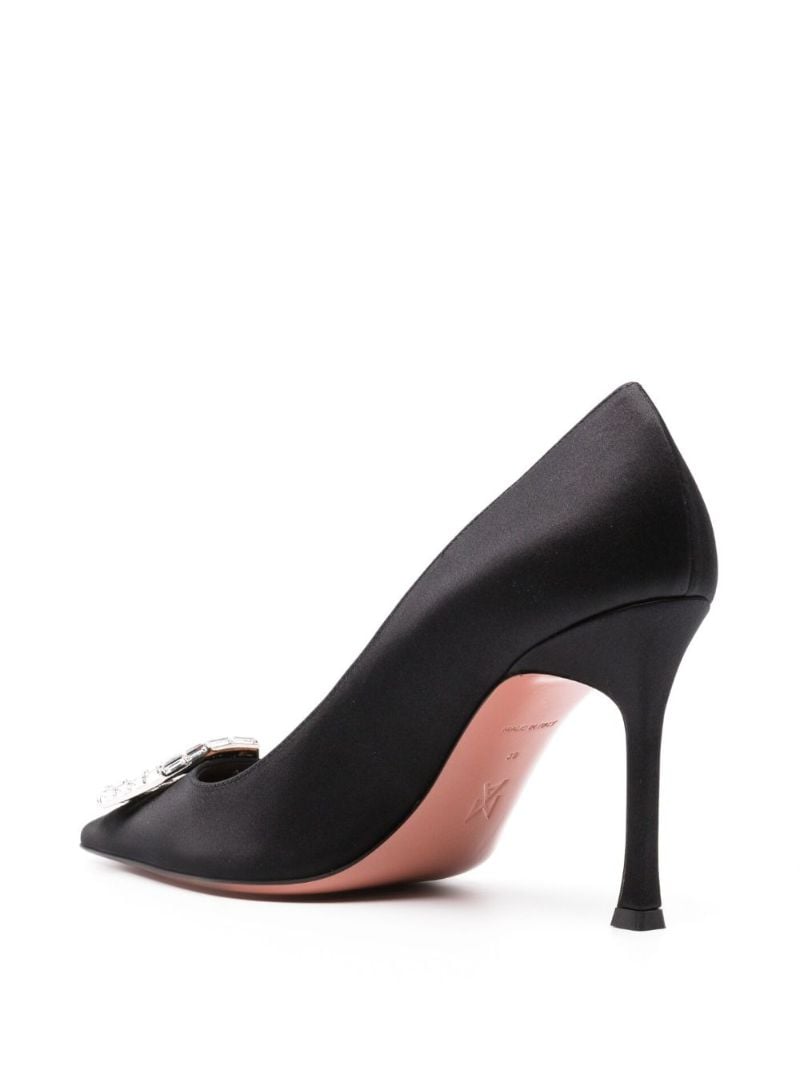 Black Camelia 90 Crystal Pumps