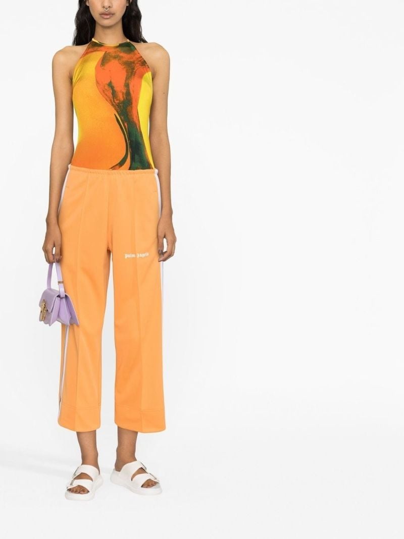 Orange Cropped Track Pants