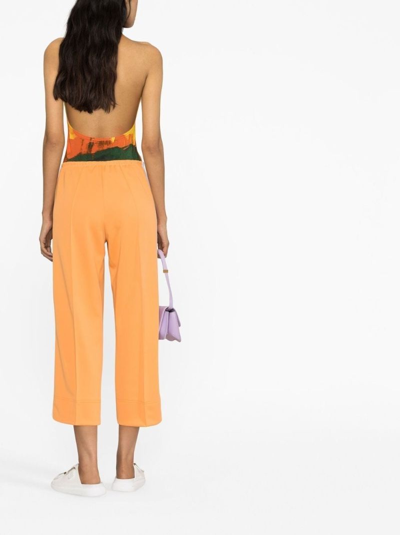 Orange Cropped Track Pants