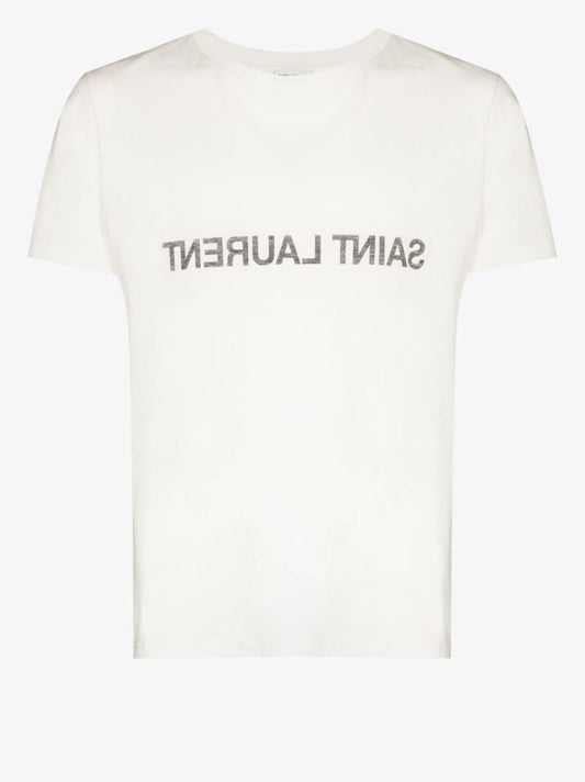 White Reverse Logo Cotton T-shirt