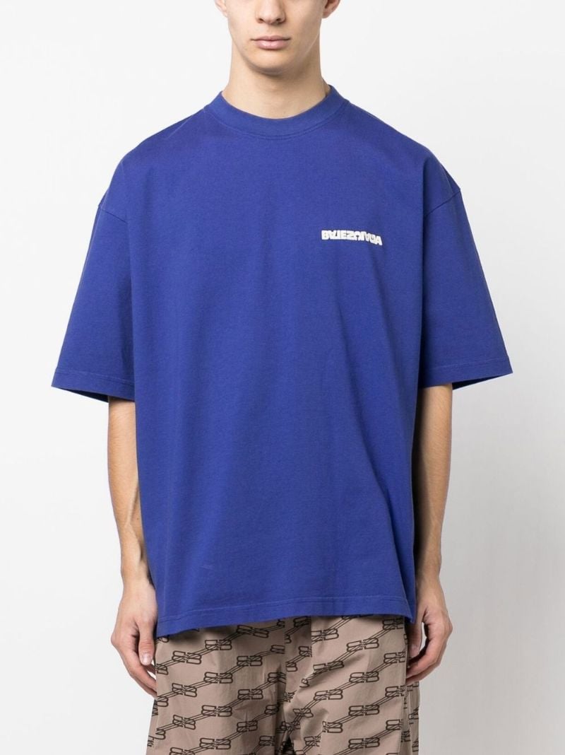 Blue Logo Print T-shirt