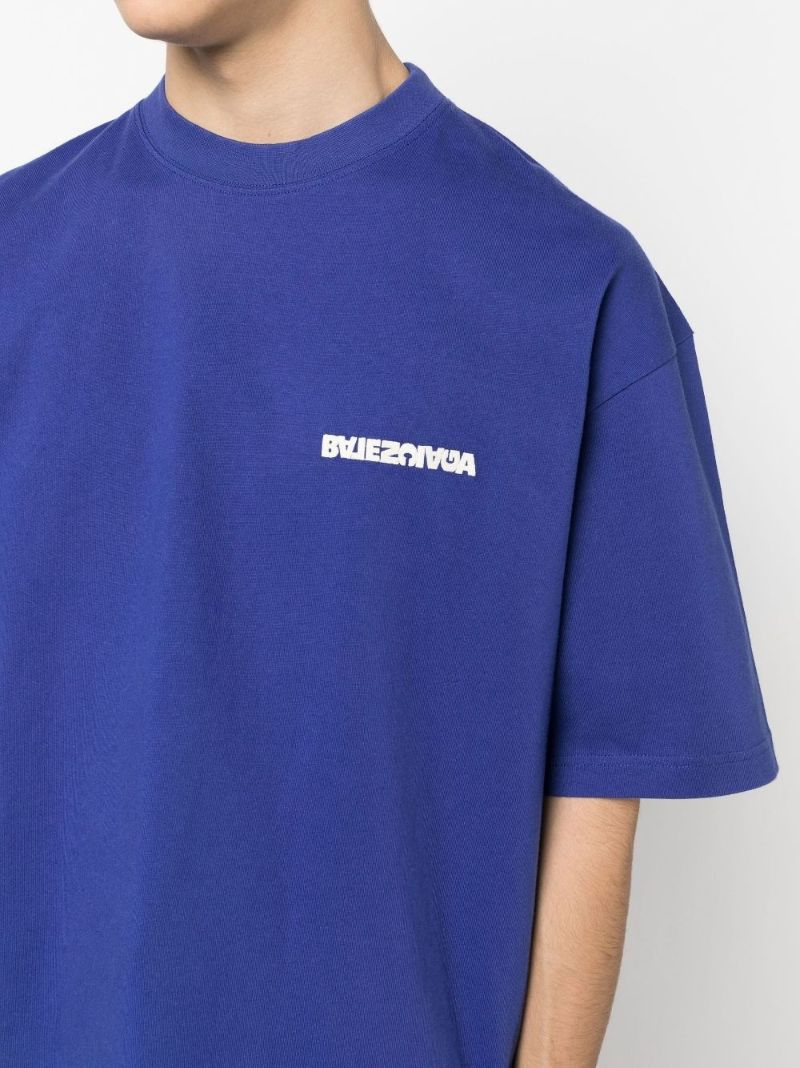 Blue Logo Print T-shirt