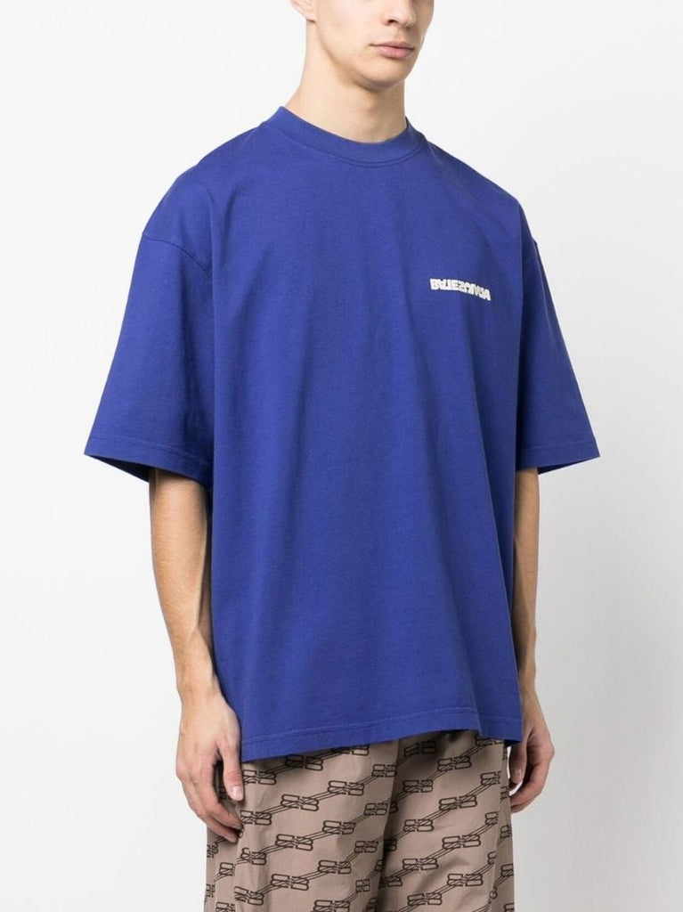 Blue Logo Print T-shirt