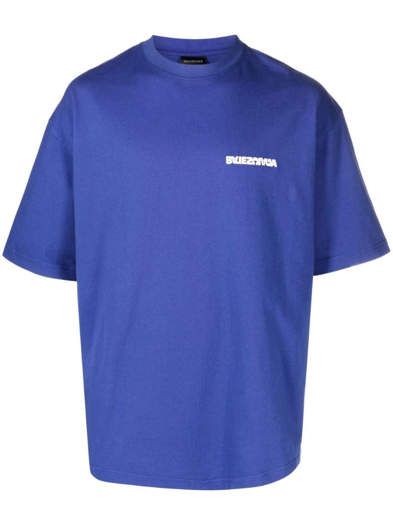 Blue Logo Print T-shirt