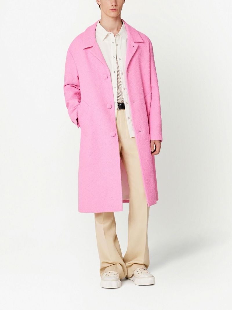 Pink Single-breasted Coat