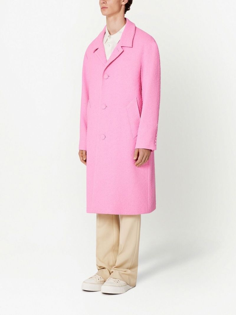 Pink Single-breasted Coat