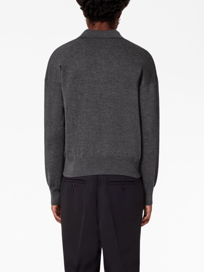 Grey Ami De Coeur Knitted Polo Shirt