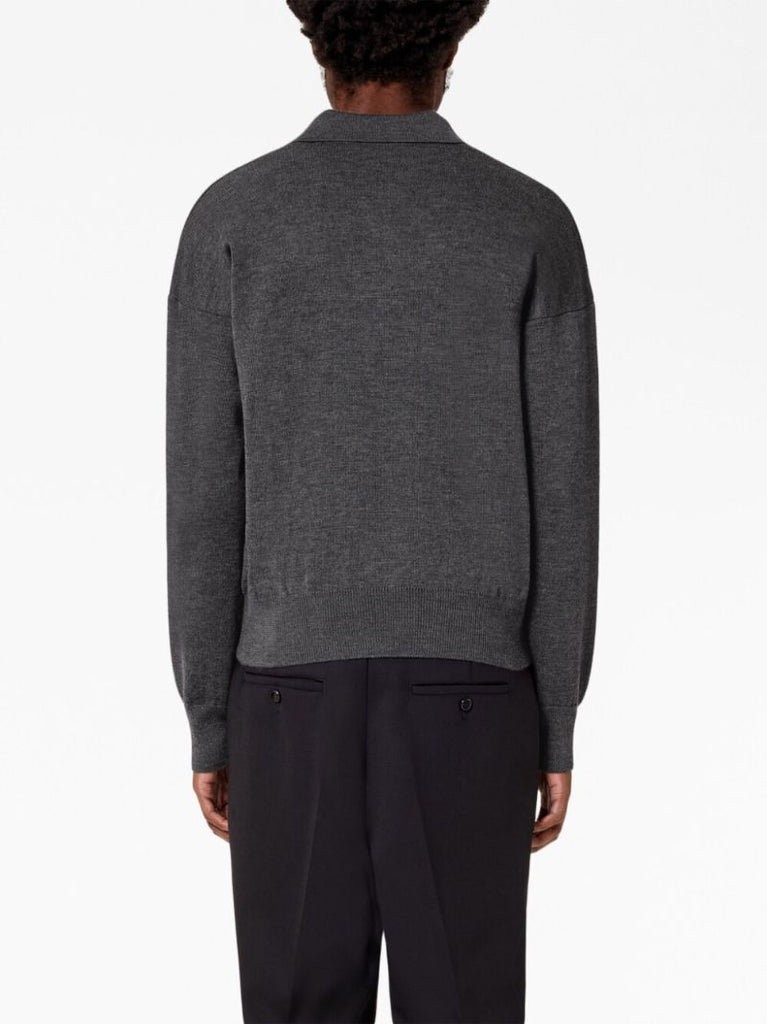 Grey Ami De Coeur Knitted Polo Shirt