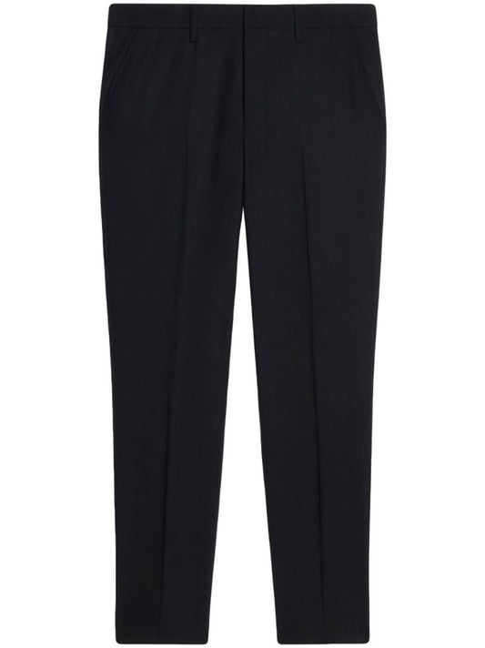 Black Virgin Wool Tapered Trousers