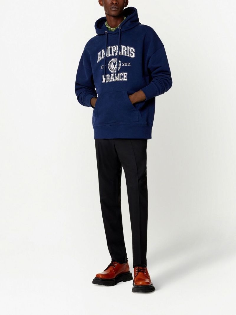 Black Virgin Wool Tapered Trousers