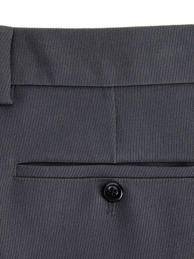 Grey Virgin Wool Flared Trousers