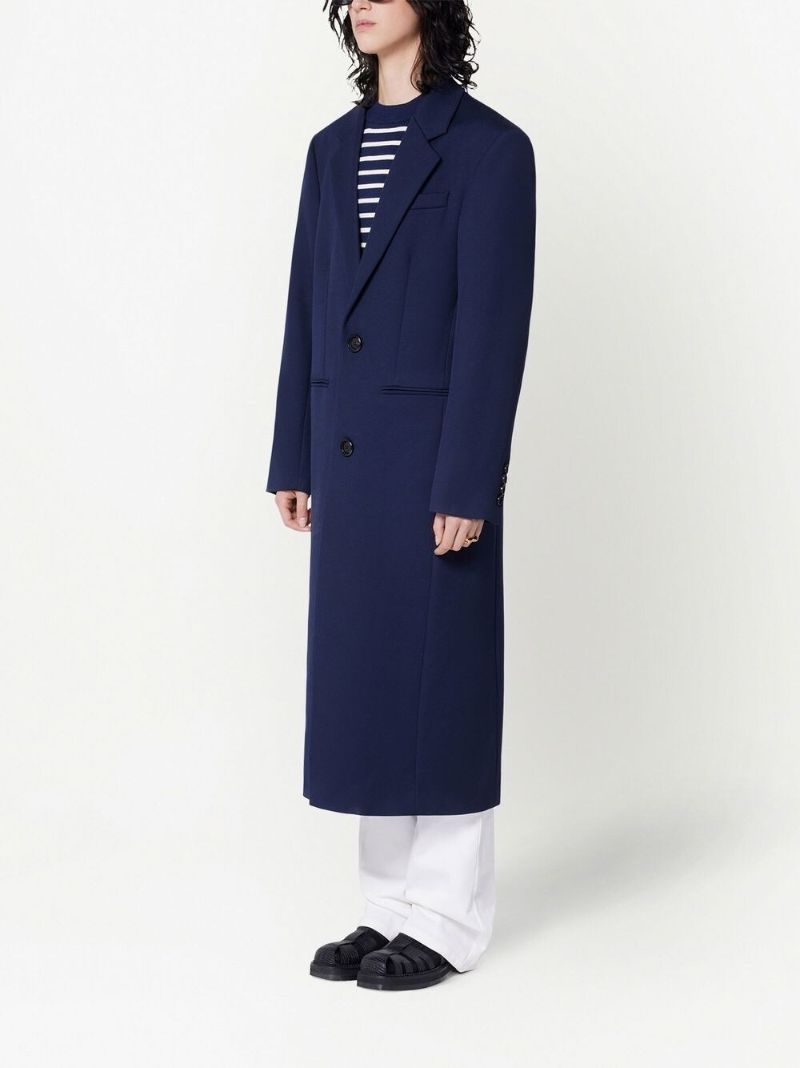 Blue Virgin-wool Coat