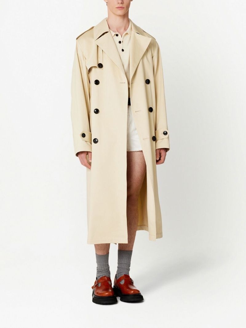 Neutral Cotton Trench Coat