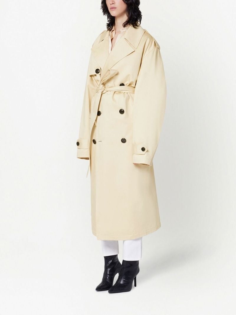 Neutral Cotton Trench Coat