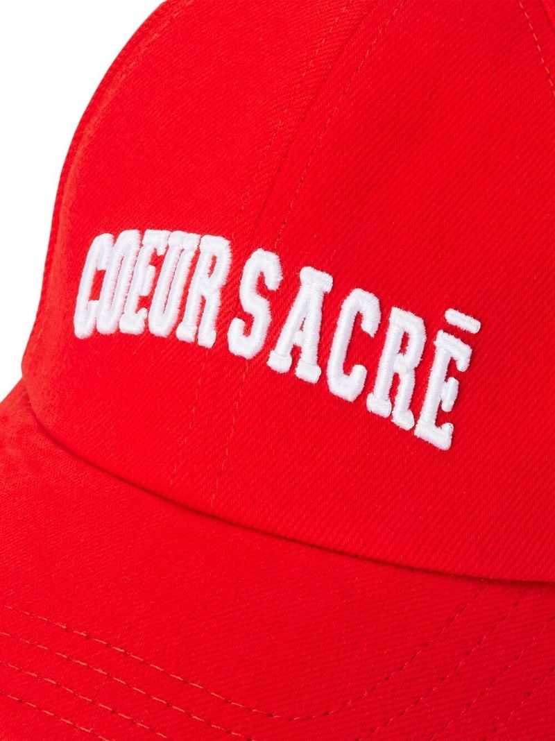 Red Coeur SacrÃ_x0083_Â© Embroidered Cap