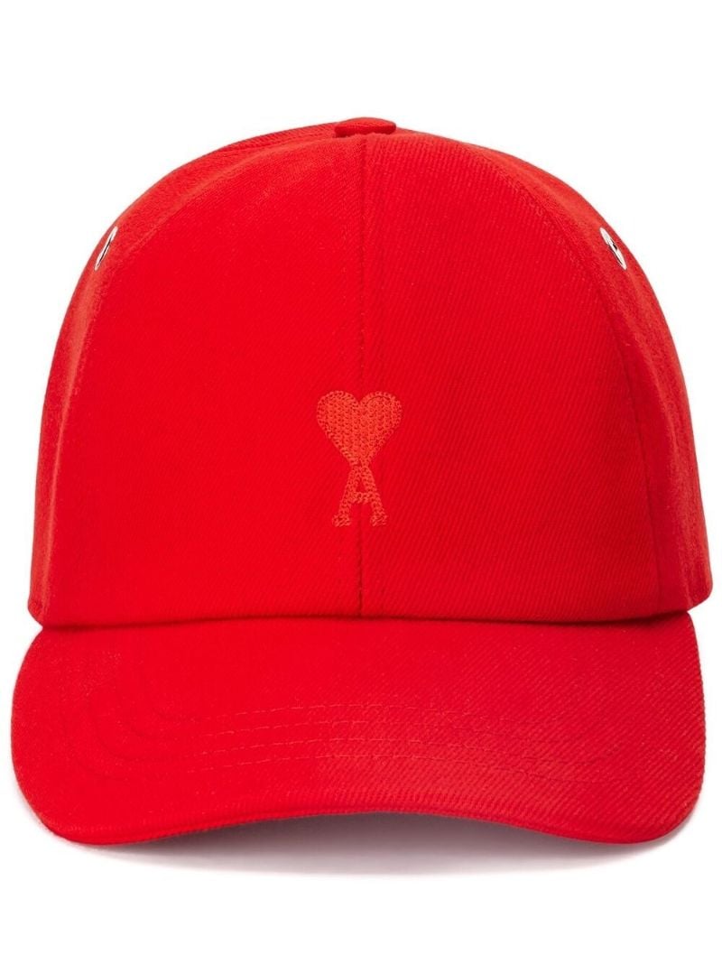 Red Embroidered-logo Baseball Cap
