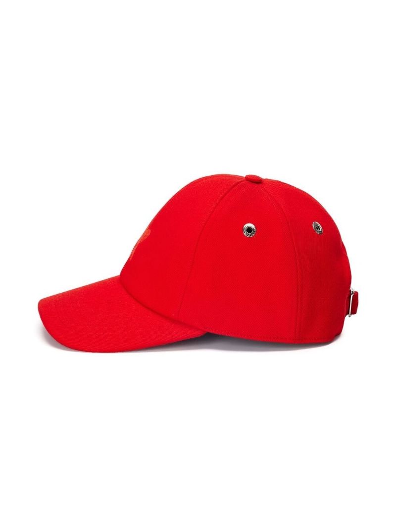 Red Embroidered-logo Baseball Cap