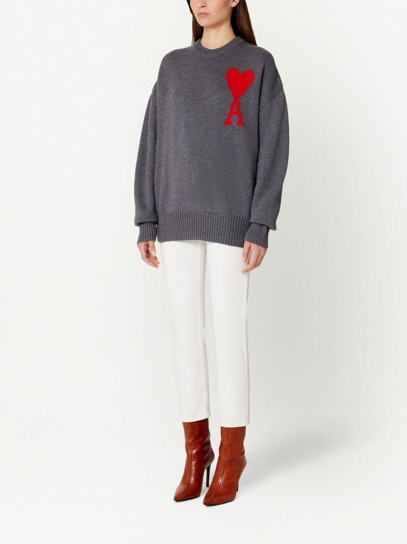 Grey Ami De Coeur Virgin Wool Sweater