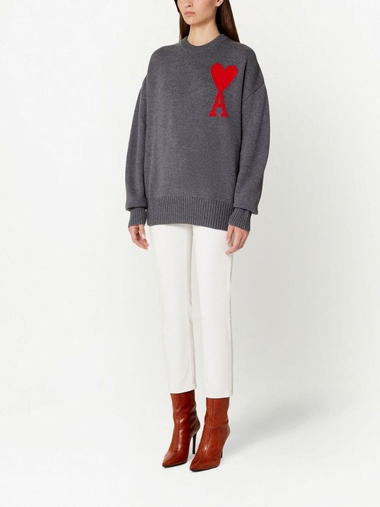 Grey Ami De Coeur Virgin Wool Sweater