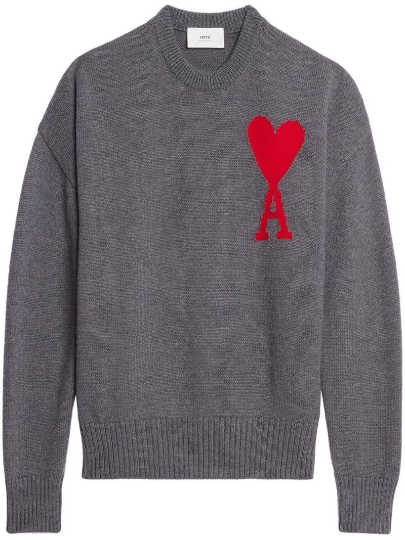 Grey Ami De Coeur Virgin Wool Sweater