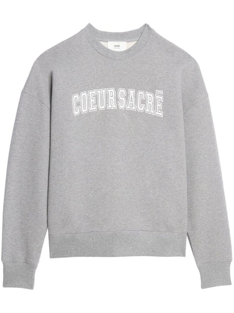 Grey Coeur SacrÃ_x0083_Â© Logo Embroidered Sweatshirt