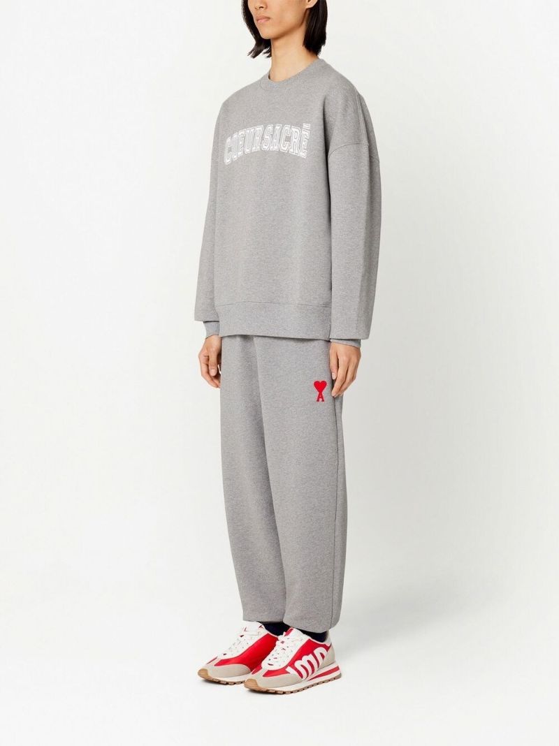Grey Coeur SacrÃ_x0083_Â© Logo Embroidered Sweatshirt