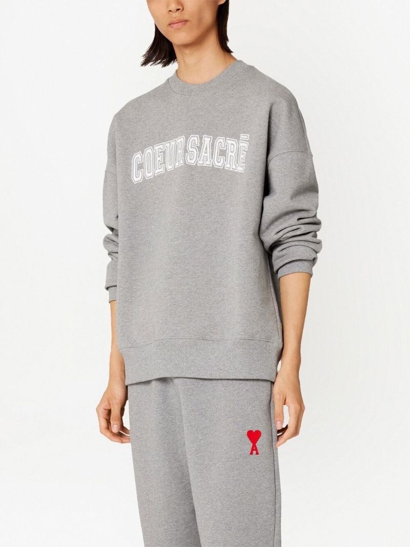 Grey Coeur SacrÃ_x0083_Â© Logo Embroidered Sweatshirt