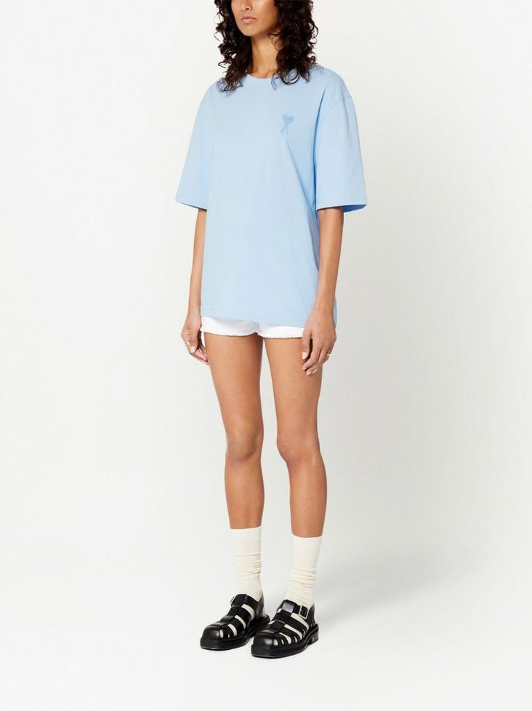 Blue Ami De Coeur Motif T-shirt