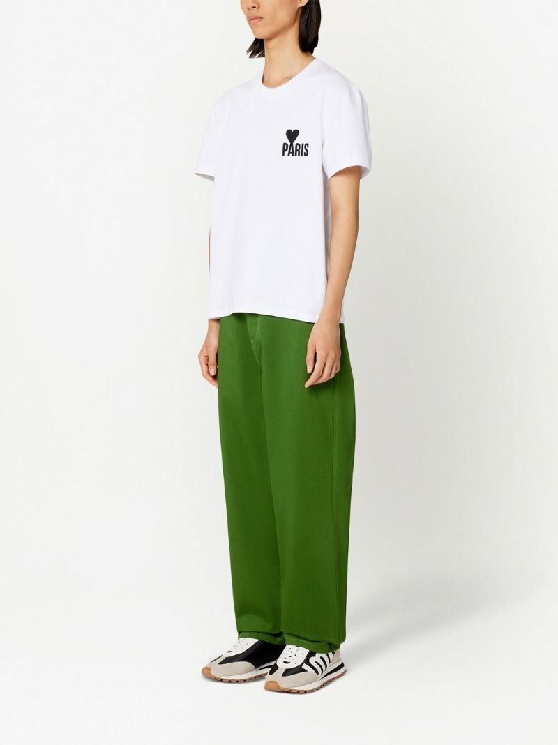 White Logo Embroidered T-shirt