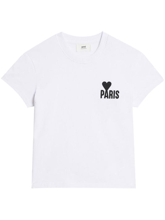 White Logo Embroidered T-shirt