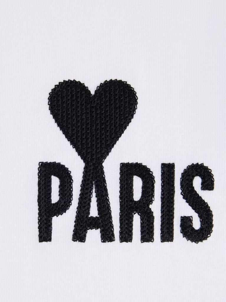 White Logo Embroidered T-shirt