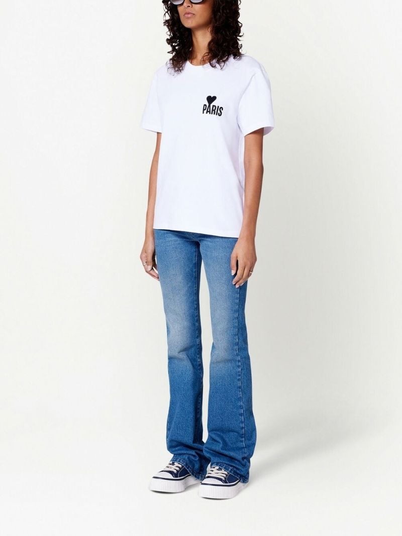 White Logo Embroidered T-shirt