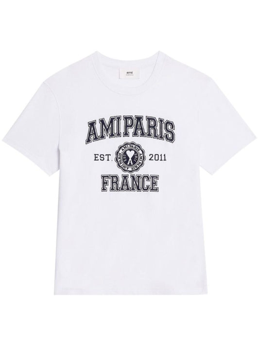White Logo Print T-shirt