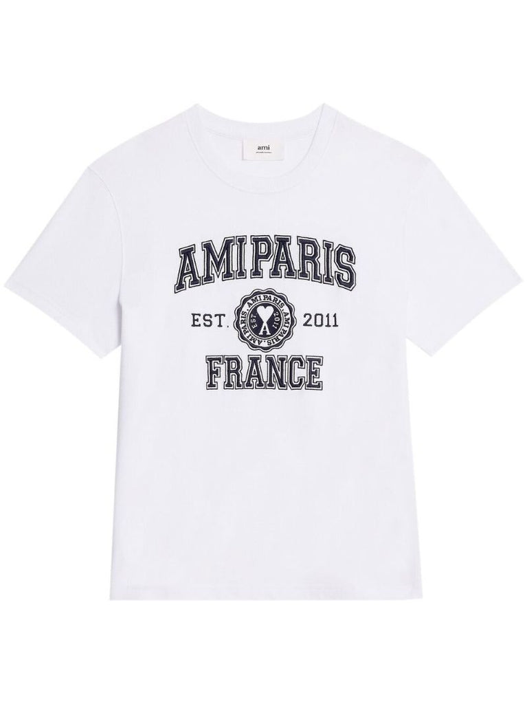 White Logo Print T-shirt