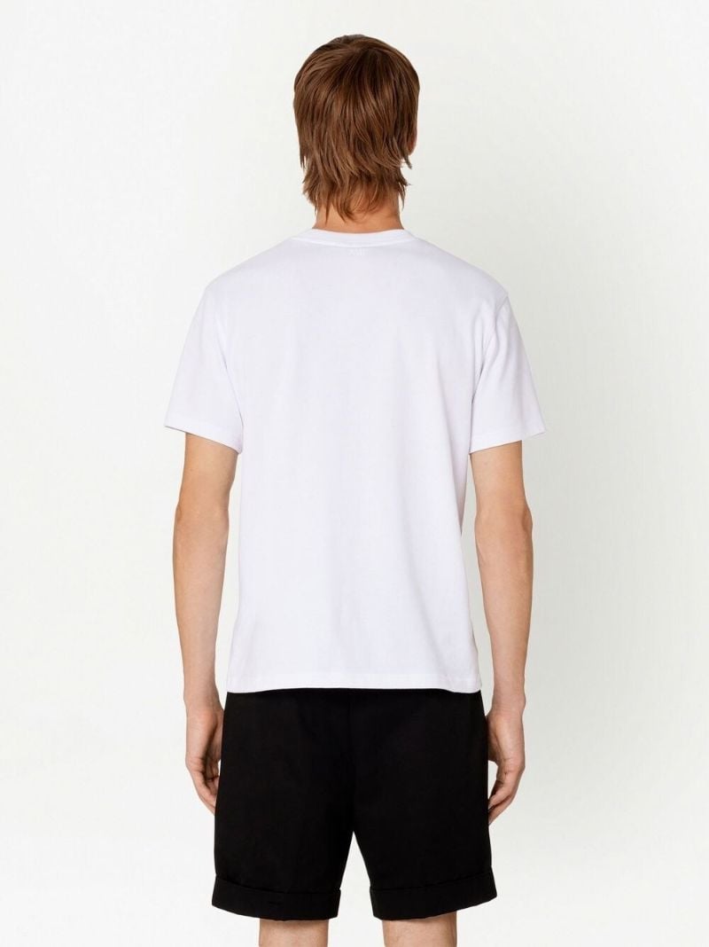 White Logo Print T-shirt
