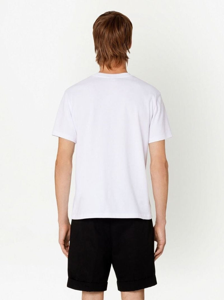 White Logo Print T-shirt