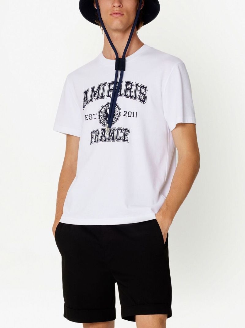 White Logo Print T-shirt