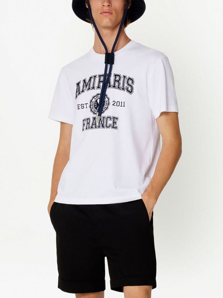 White Logo Print T-shirt