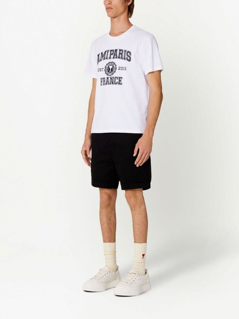 White Logo Print T-shirt