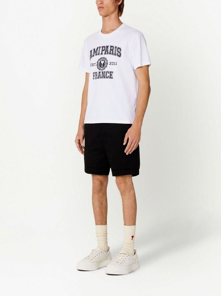 White Logo Print T-shirt