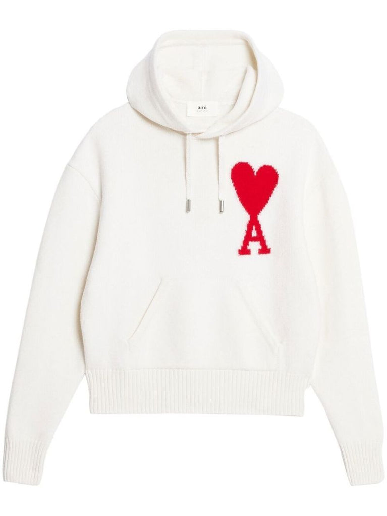 White Ami De Coeur Virgin Wool Hoodie