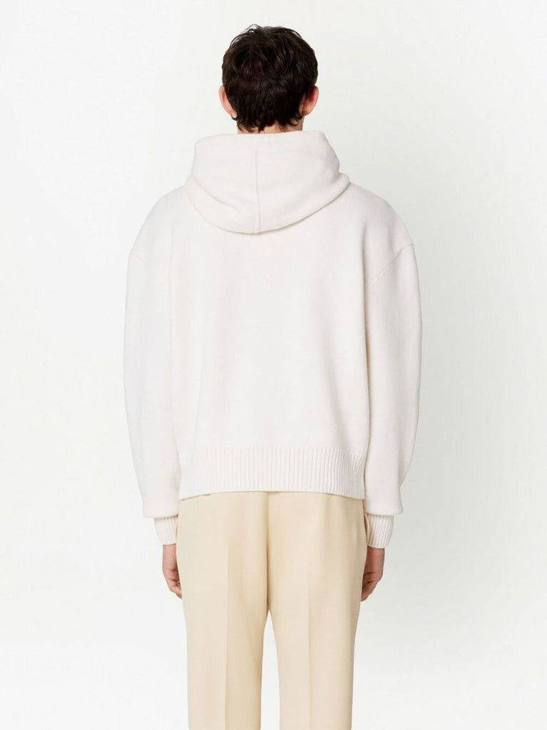 White Ami De Coeur Virgin Wool Hoodie