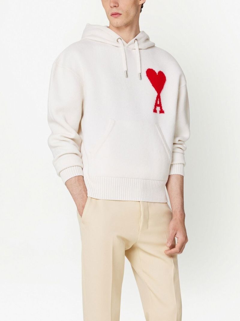 White Ami De Coeur Virgin Wool Hoodie