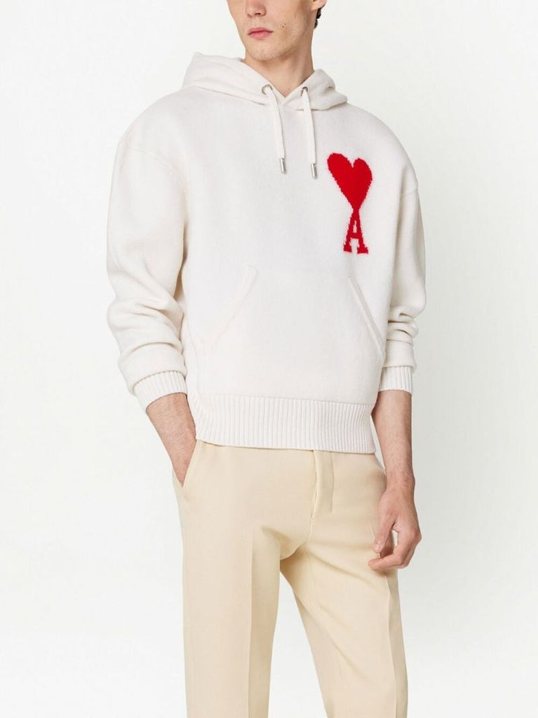 White Ami De Coeur Virgin Wool Hoodie