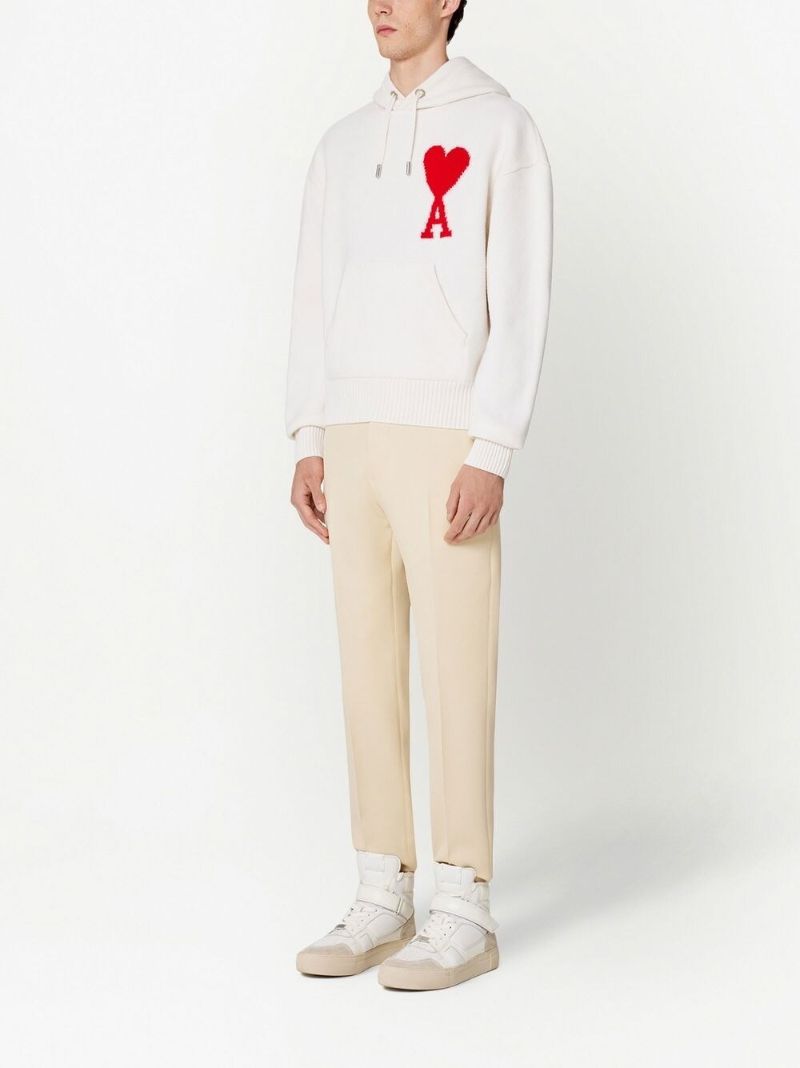 White Ami De Coeur Virgin Wool Hoodie