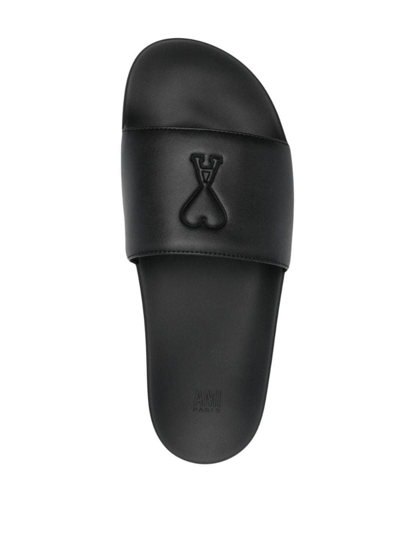 Black Ami De Coeur Slides