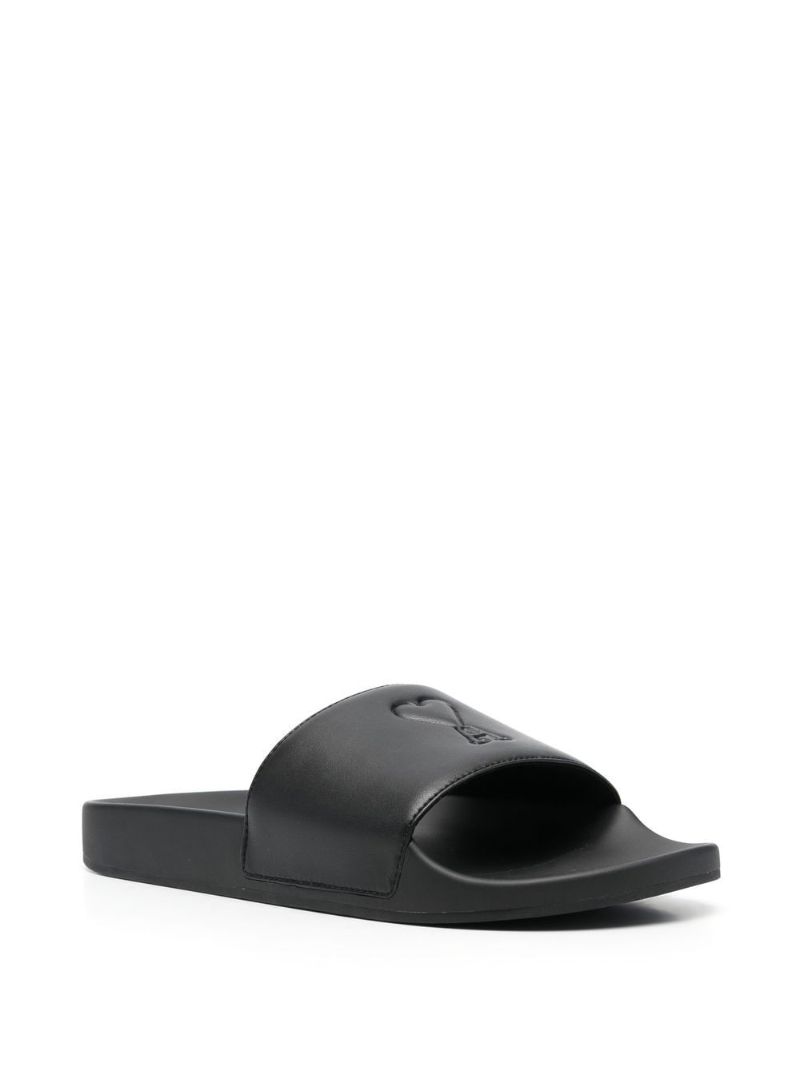 Black Ami De Coeur Slides
